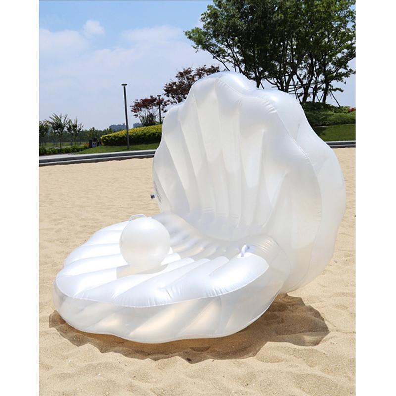 Stylish White Pearl Seashell Water Float Bed For Adults Pvc Material