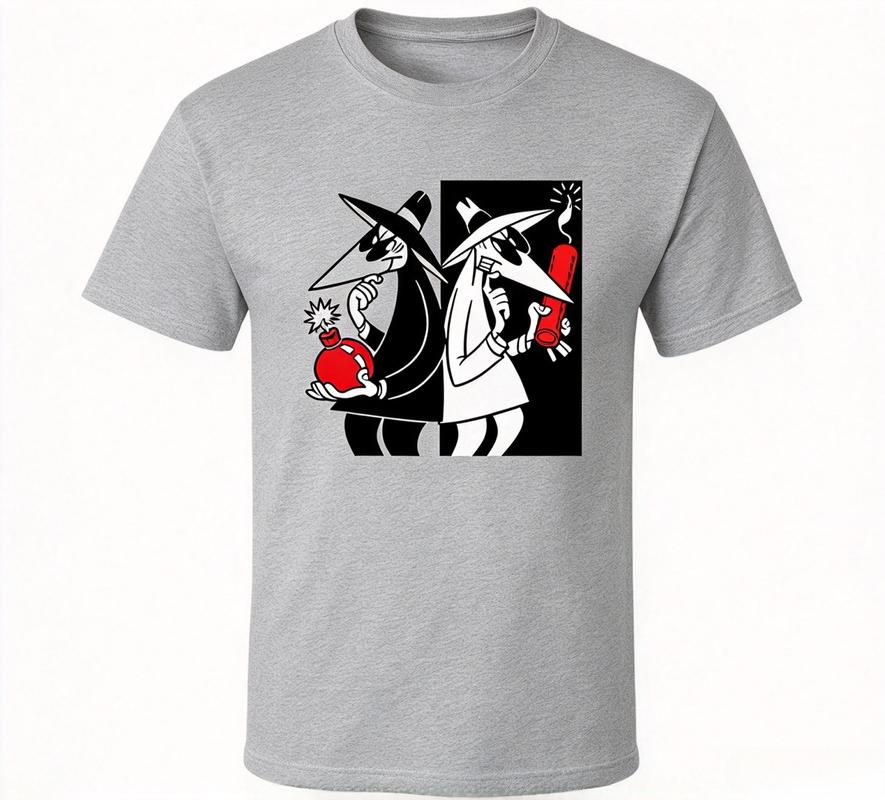 Spy Vs Spy Mad Magazine Vintage Cartoon T Shirt Unisex Retro Comic Graphic Tee Casual Streetwear Short Sleeve Cotton Harajuku Top
