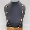 15mm Titanium Staal Vierbladig Klaver 10-delige Trui Ketting 60cm Dubbelzijdige Gelukkige Vierbladig Klaver Lange Ketting