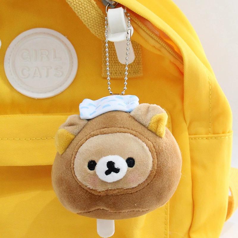 Roasted Rilakkuma Meatball Mantou Plush Toy Cartoon Keychain Backpack Pendant