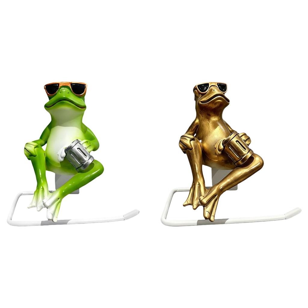 Bathroom Organizer Paper Holder Stand Creative Frog Figure Tissue Roll Dispenser for Wall Mounted Home Decoration