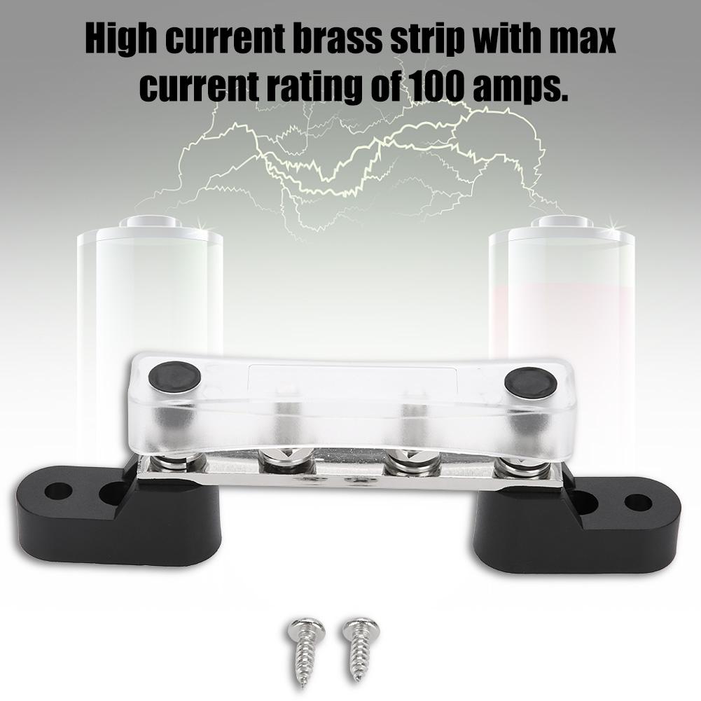 4 Bolzen Sammelschiene Elektrischer Klemmenblock 100Amp 12~48 V