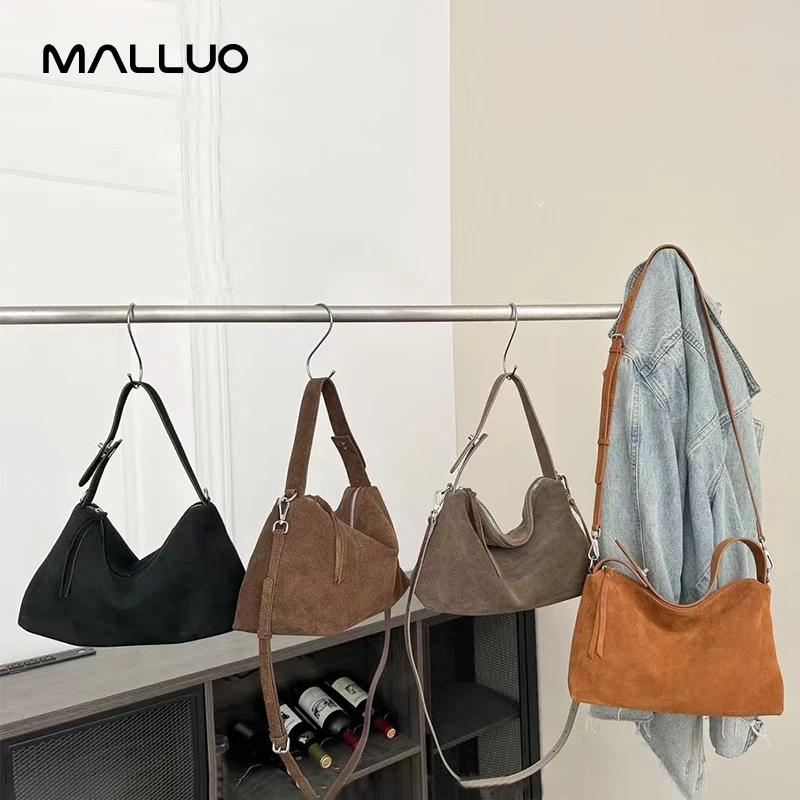 Women's Suede Cow Leather Shoulder Bags Crossbody Bag Big Bost Tote Soft Matte Suede Cow Leather Women's Handbag Shoulder Bag