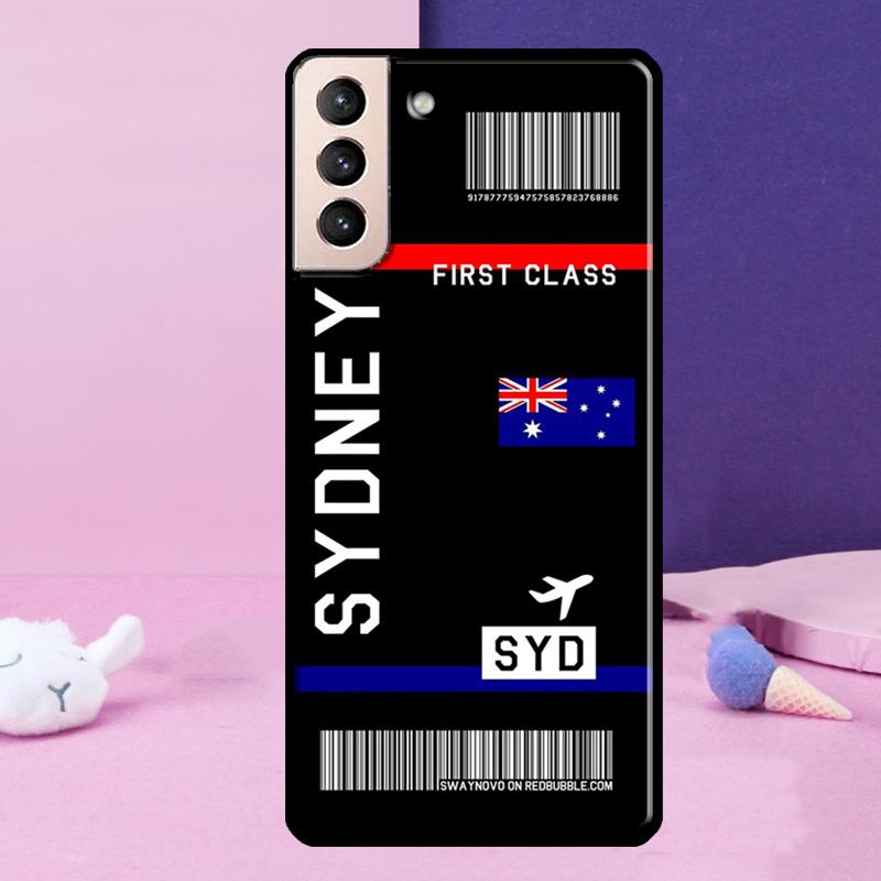 Boarding Pass Plane Ticket Case For Samsung Galaxy S23 S22 Ultra S21 S20 FE Note 10 20 Ultra S8 S9 S10 Plus Cover