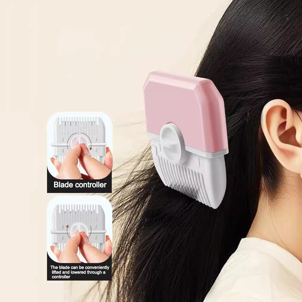 Portable 2 in 1 Bangs Trimmer Blades Replaceable Adjustable Hair Cutting Comb Hair Cut Hair Thinning Tool for Women Beauty