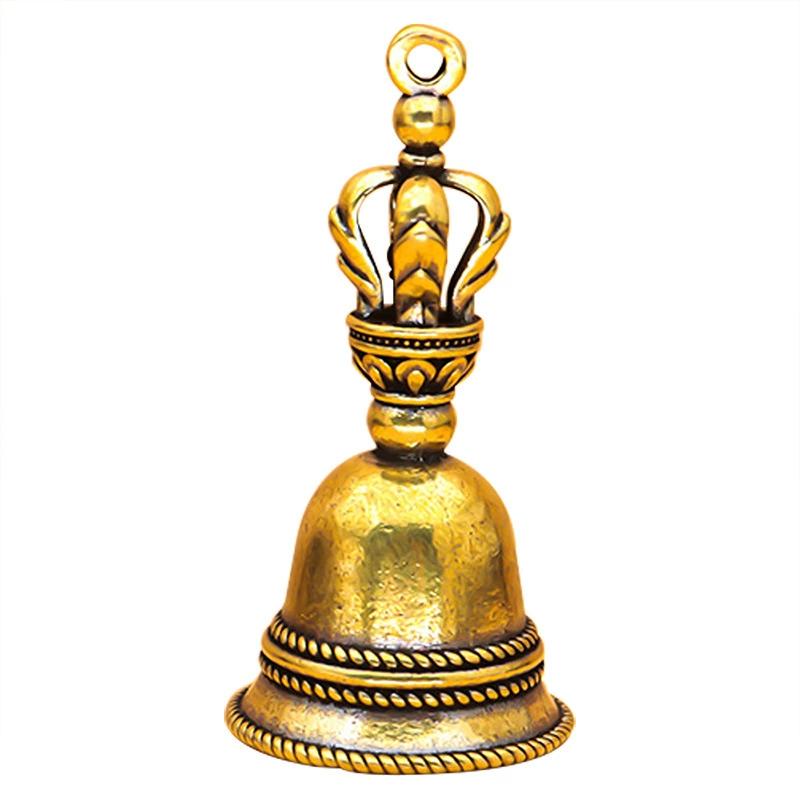 

1PC Copper Hand Bell Vintage Home Desktop Decoration Teaching Equipment Unique Portable Handbell for Home Hotel Store (Copper)