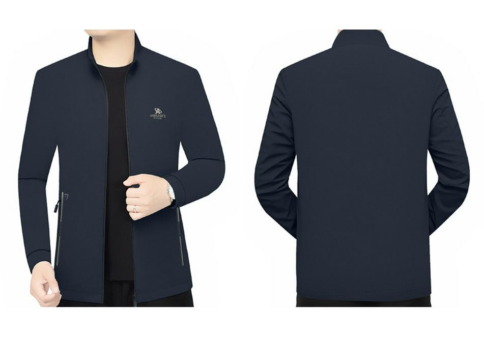 2025 Spring Men's Casual Stand-up Collar Jacket - Fashionable and Versatile for Dad
