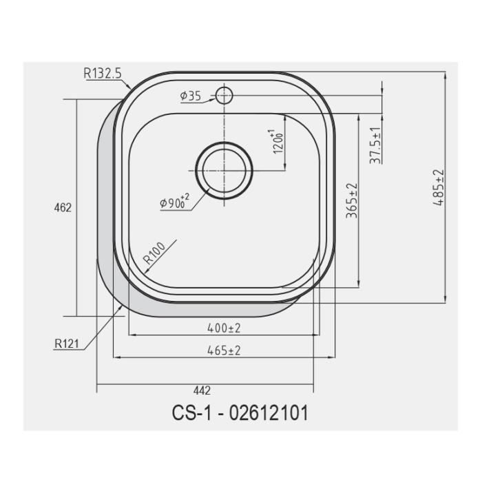 CATA CS-1, Acier inoxydable, Acier inoxydable, 1 bols, 400 x 360 mm, 18 cm, 8,89 cm (3.5\")