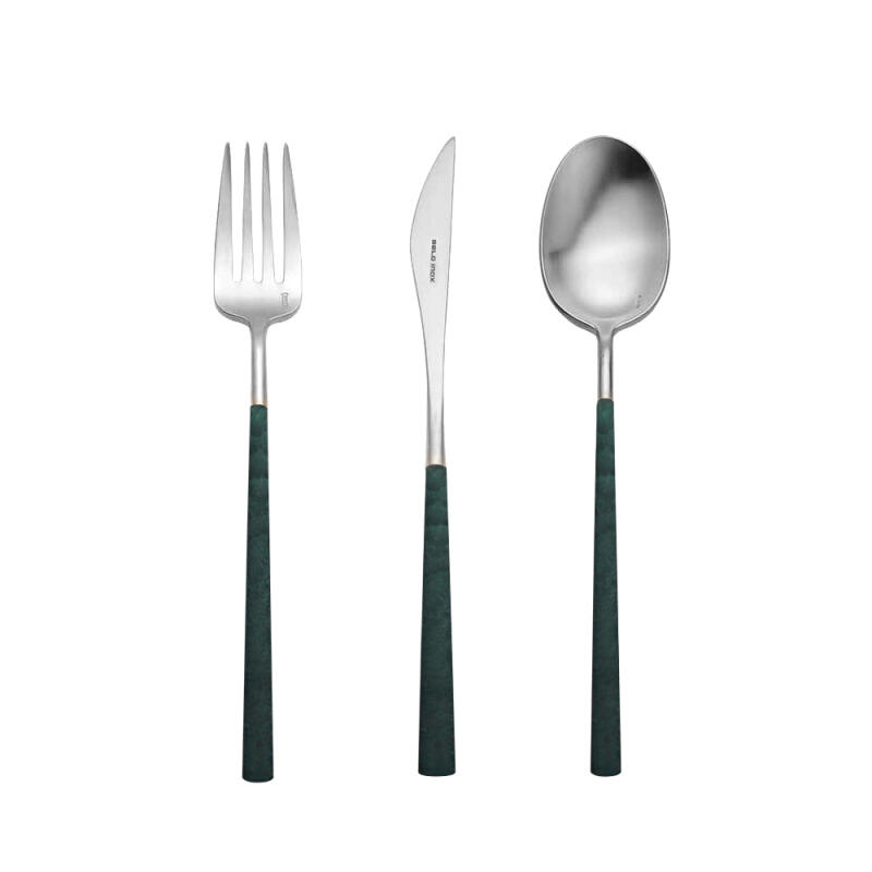 [belo inox] Emerald Silver Cutlery 3-piece Set