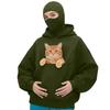 Unisex Street Style Double-Layer Hooded Zipper Jacket with Face-Covering Mask Design