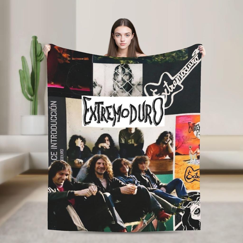 Coperta da viaggio Extremoduro Rock Band Premium Pile Flanella Leggera Coperta da Letto Coperta Morbida e Soffice Uso Stagione Singola