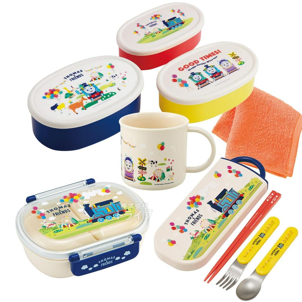 Skater Mini Towel Included Thomas Friends 4 Piece Set Antibacterial Lunch Box with Core 360ml Trio Cup Seal Container Set of 3 &