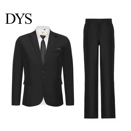 Completo da Uomo 2 Pezzi/Set Manica Lunga Tasche a Pattina Monopetto Monocolore Set Sposo Vestibilità Slim Blazer con Bavero Pantaloni Dritti