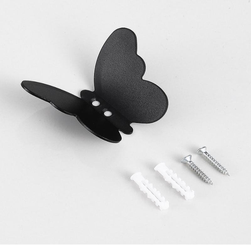 1Pc Creativity Butterflies Hook Aluminum Alloy Able Wall Hook Key Storage Hanger Kitchen Bathroom Organizer For