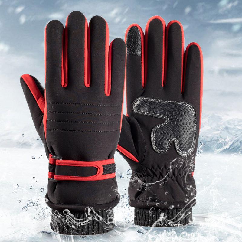 Ski Gloves for Men and Women In Winter Riding Motorcycles for Cold Protection Plus Velvet Cotton Waterproof Windproof Thickened Winter Warm Gloves