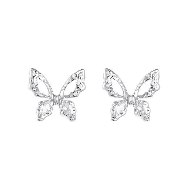 

Блестящие серьги-гвоздики в виде бабочек для девочек и женщин, милые серьги с цирконами, милые романтические женские украшения для дня рождения