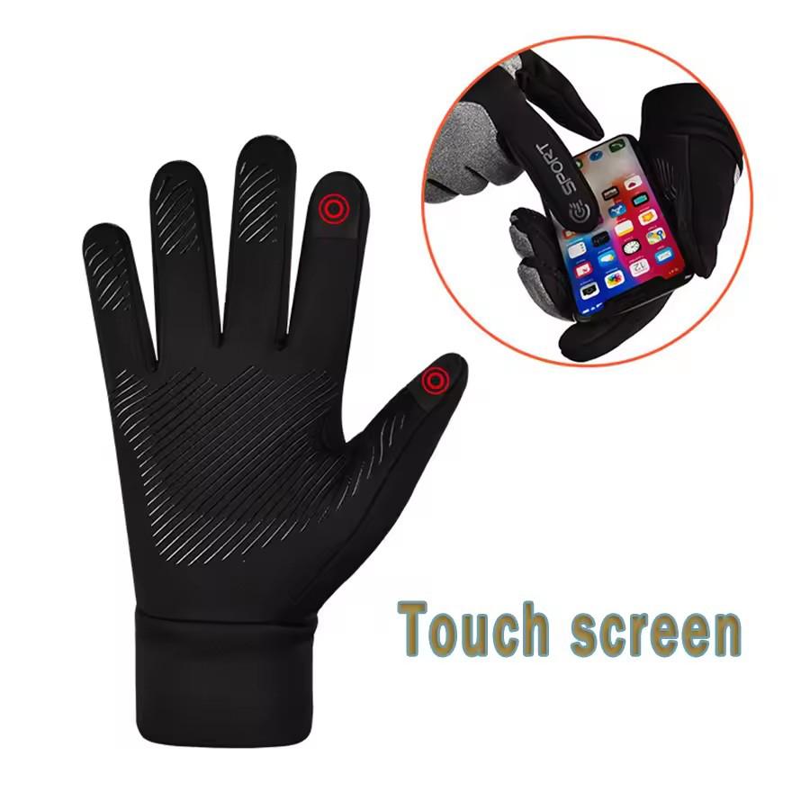 Ski Riding Gloves Men Winter Warm and Windproof Touch Screen Gloves Motorcycle Riding Outdoor Sports Running Full Finger Gloves