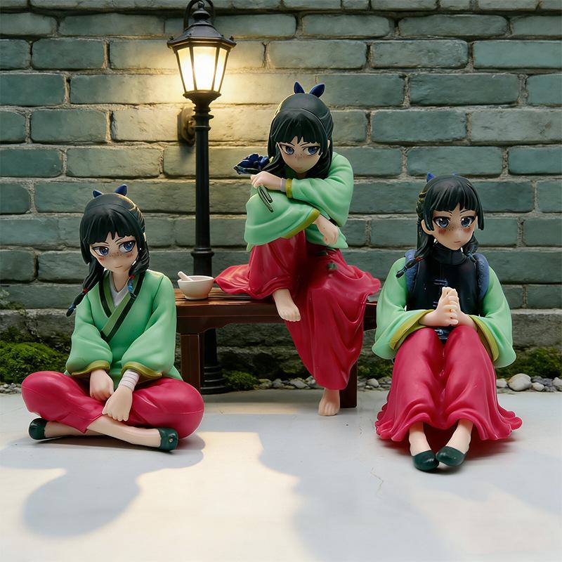 Medicine house girl's whispering cat national style animation beautiful girl leisure time desktop chassis animation model figure