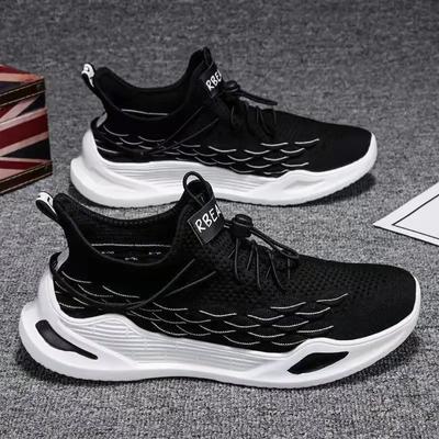Men Sports Shoes  Summer Fashion Black Casual Running Shoe Spring Breathable Mesh Sneakers Thick Bottom Non-Slip Zapatillas