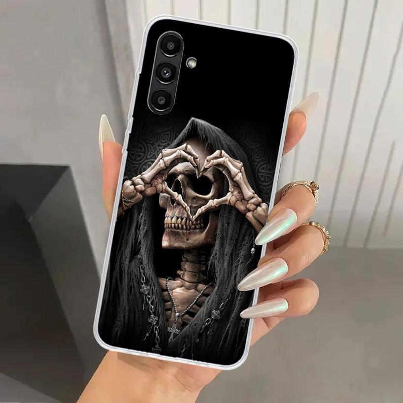 Custodia per Telefono Teschio Scheletro Mietitore della Morte per Samsung Galaxy A16 A26 A36 A56 A15 A25 A35 A55 A14 A24 A34 A54 A13 A23 A33 A53 A05S A0