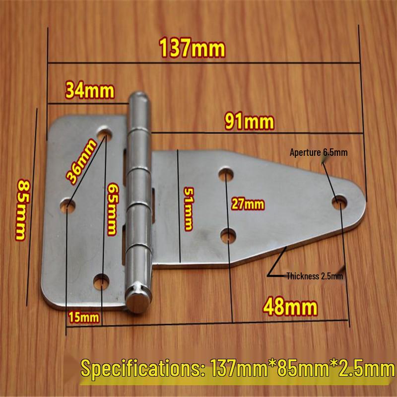 304 Stainless Steel Heavy Duty Industrial Flat Opening Thickened Mechanical Equipment Load-Bearing Hinge