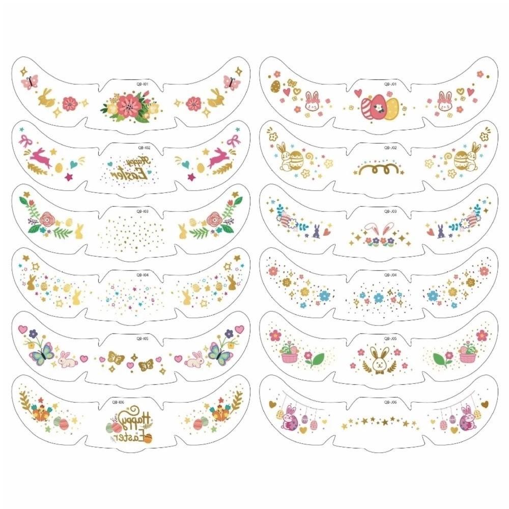 Long Lasting Easter Face Tattoo DIY Cheek Temporary Tattoo Face Freckle Stickers Music Festival