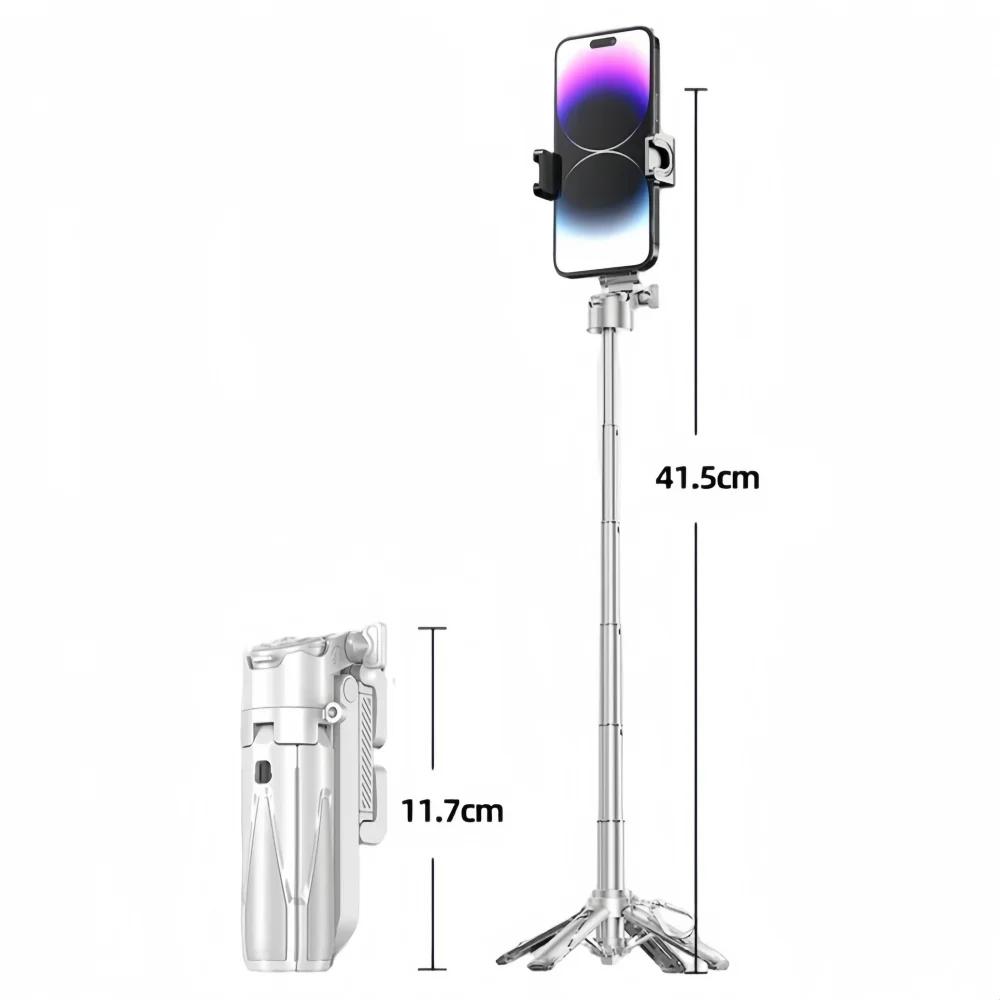 Portable Bluetooth Selfie Stick Tripod with Remote, Foldable Phone Holder Stand for iPhone & Smartphones, Mini Keychain 2025