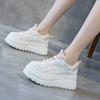 Inner height increase white shoes women's spring new leather thick baseplate shoes lightweight soft sole versatile casual shoes