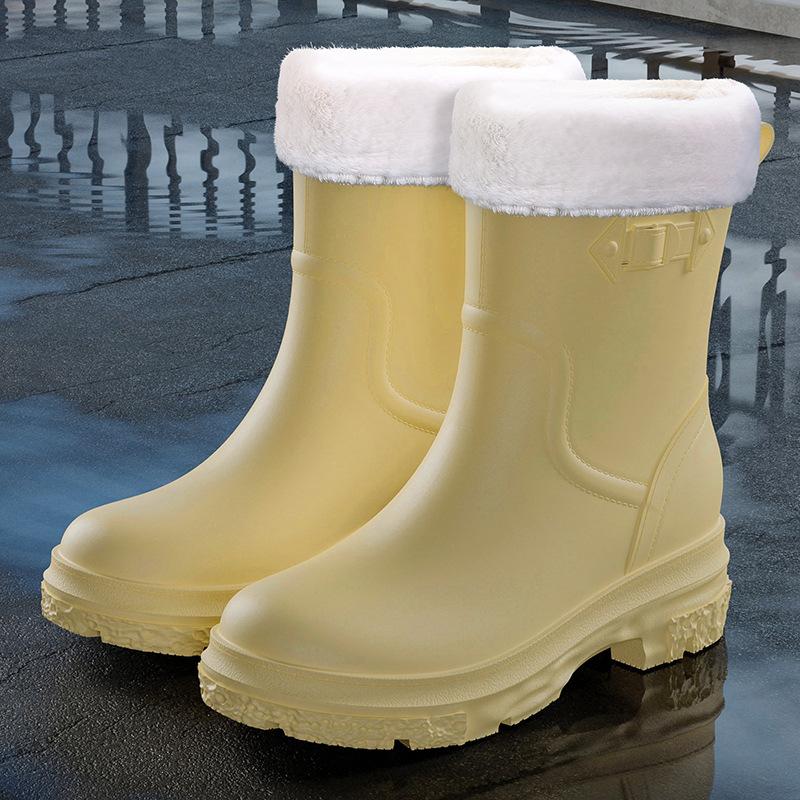 Water shoes new medium and low tube women's fashion rain boots, women's outer wear thickened non-slip women