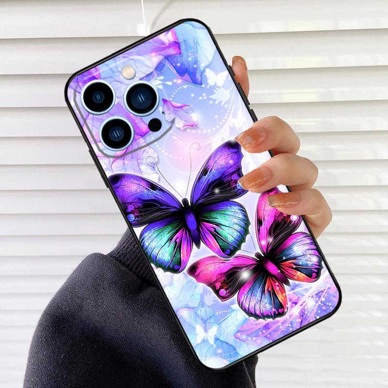 Butterfly Phone Case For iPhone 17 16 15 13 11 12 14 Pro Max mini 15 16 Plus 16e 17 Air Cover Fundas