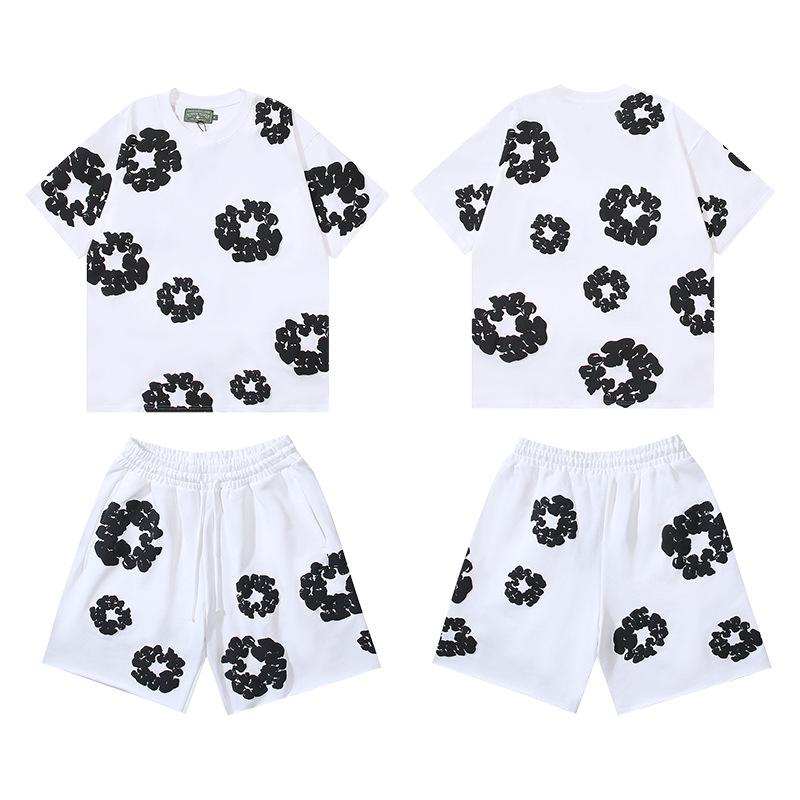 3D Foam-printed Short-sleeved Set, American-style Casual Sportswear for Couples