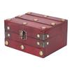 Vintage Wooden Storage Box 145x120x85mm Multifunctional Decorative Trsure Chest Box with 3 Bit Lock