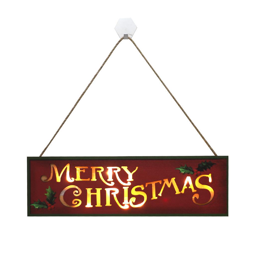 

Christmas Pendants Wooden Holiday English Letters Led Lights Christmas Decoration Crafts JM00560