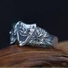 New Double-sided Good and Evil Ring Clown Zinc Men's Retro Trendy Ring Gothic Style Handmade Open Ring