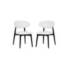 Chaise En Bois Daisy Noir/blanc, Lot De 2, Structure En Frêne, Assise Rembourrée