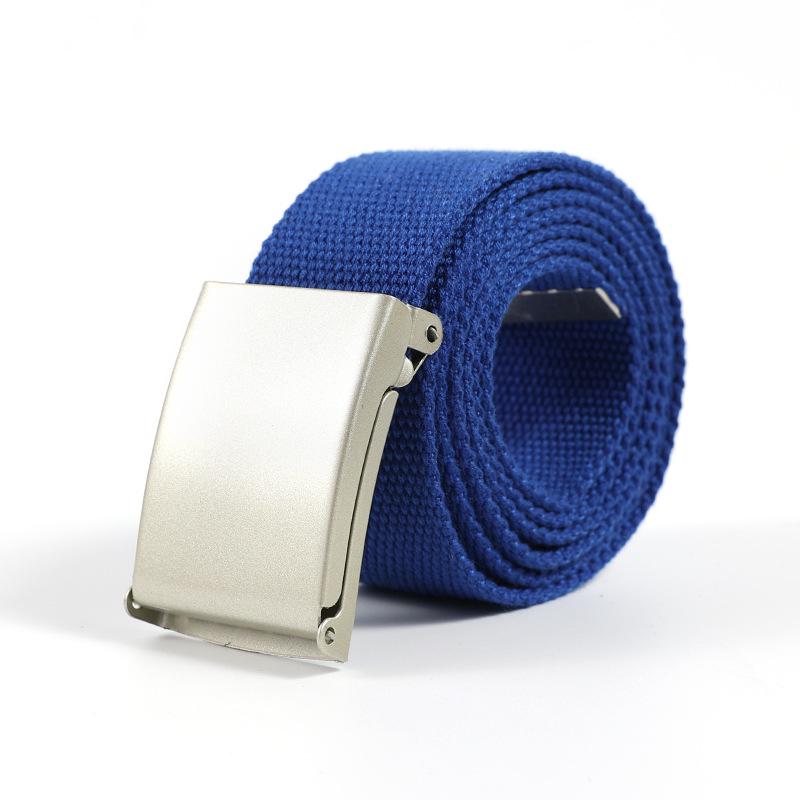 Unisex Universal Webbing Belt with Alloy Buckle - No-Hole Candy Colors, Simple & Versatile Design