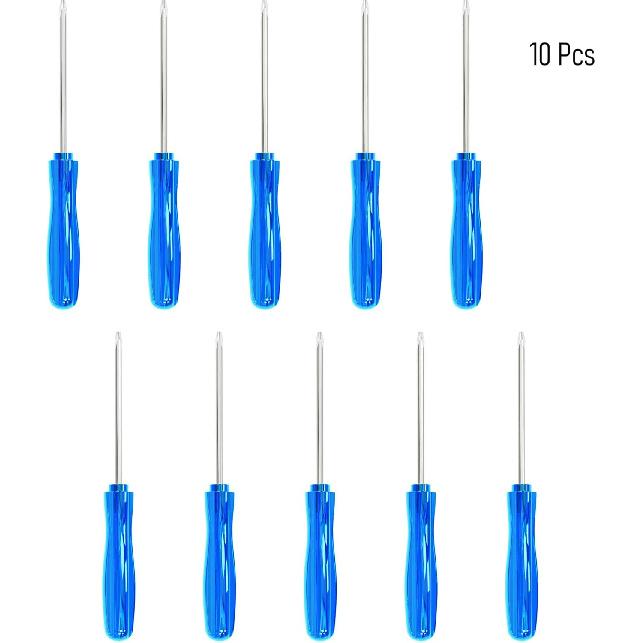 10PCS Mini Phillips Screwdriver, 2mm Cross Head with Blue Non-slip Handle for Small Appliances, 2.56"(65mm) Total Length, Non-magnetic