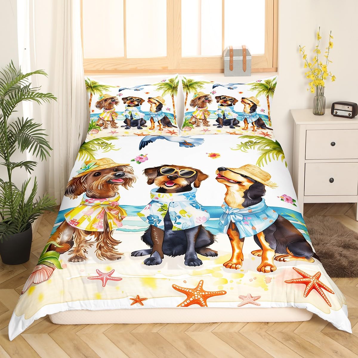 

Comforter Undersea Cartoon Pattern Undersea Animal Adventure For Teens Boys Girls Room Decor Bedding 3 Piece Set Comforter (quilt)-EU Single(135*200cm)3pcs