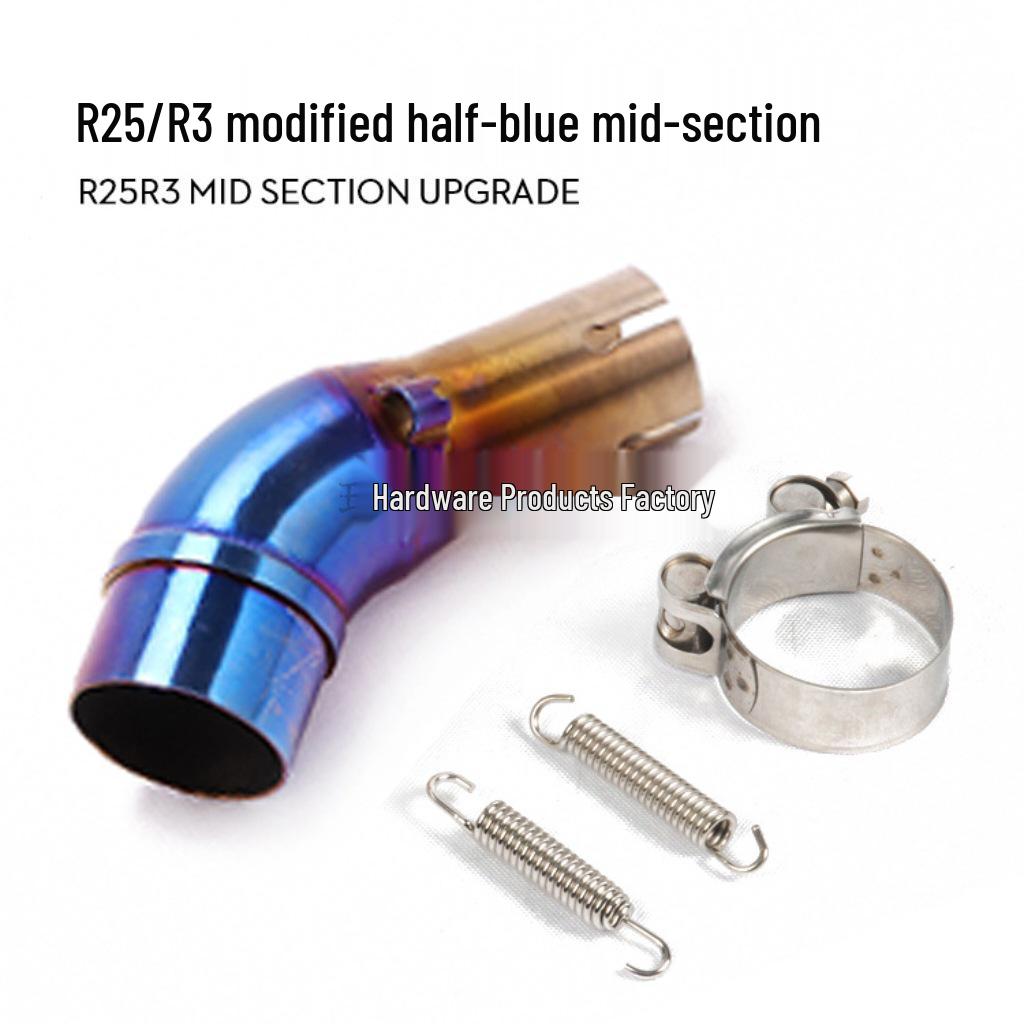 Compatible Exhaust Pipes for Stainless Steel & Titanium Alloy Front/Mid Sections - YZF-R3/R25/MT03