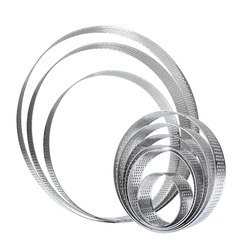 Perforated Mousse Ring Stainless Steel Cake Mould Round Baking Tools Decorating Molds Kitchen Accessories 9 Sizes Choose