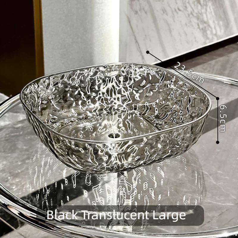 Clear Hammered Plastic Fruit Bowls Shatter Resistant Large Capacity For Kitchen Counter Fruits Veggies Snacks