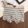 Men's Striped Trendy Cotton Mid-Waist Boxer Briefs - Breathable & Comfortable