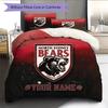 Custom Name North Sydney Bears Pattern Bedding Quilt Set Home Decoration Gift (1 * Duvet Cover + 2 * Pillowcase Without Core)