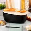 Large Bread Bin for Bread Rolls with Bamboo Board Kitchen