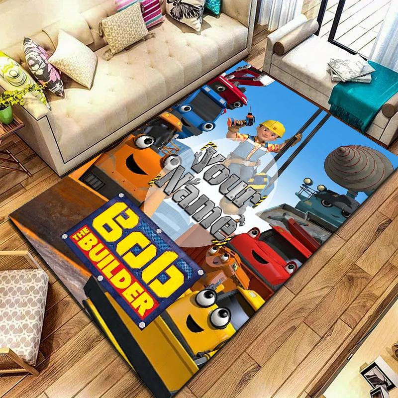 Bob Builder Theme Custom Name Carpet Rug For Living Room Bedroom Home Sofa Decoration Kids Play Nonslip Floor Mat