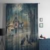 Haunted House Horror Sheer Window Curtains For Living Room Bedroom Modern Voile Tulle Curtains Fabric Drapes For Kitchen