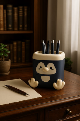 Držák na tužky s válečkovým řezákem na tužky Velkokapacitní úložný prostor Design Penguin Multifunkční organizovaný zásobník na tužky