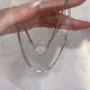 Love Magnetic Necklace for Women Multi-layer Snake Bone Chain for Iron Stone Diamond Inlaid Love Necklace Niche Temperament Clavicle Chain