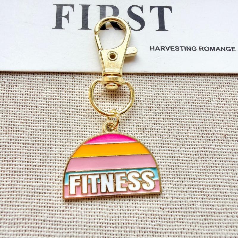 1Pcs Alloy Fitness Keychain Sports Theme Pendant Bag Charm Decorative Key Ring Gift For Sports Lover