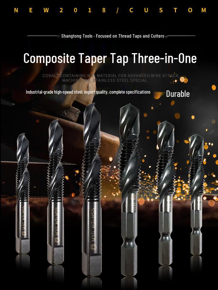 Shangtong Integrated Tap and Drill Bit Set: M4, M6, M8, M10, M12